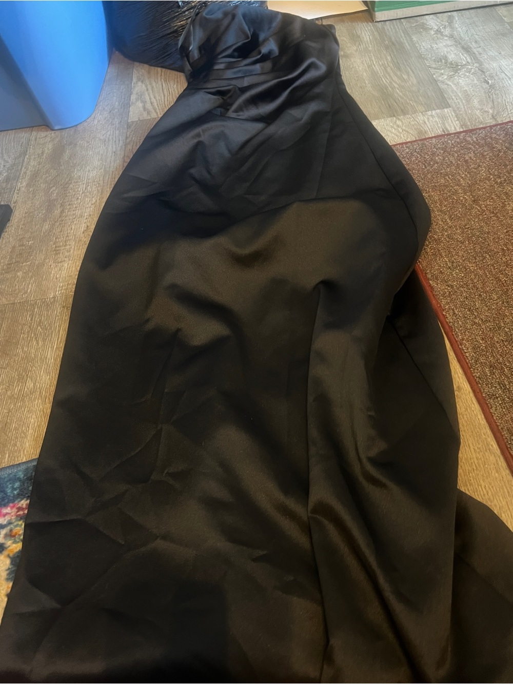 Aqua formal black Maxi dress strapless size 2